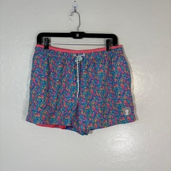 Chubbies Swim Trunks Shorts Mens Large Multicolor Floral 4 in Inseam Mesh Liner - Picture 1 of 7